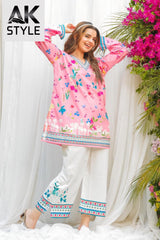 PINK FLORAL DIGITAL PRINTED CORD SET